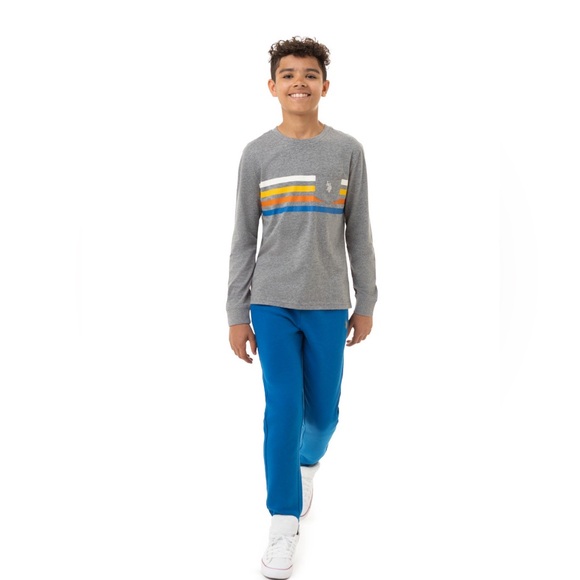 U.S. Polo Assn. Boys 👦🏻 Long Sleeve Stripe Pocket T-Shirt Sz XL(14-16) - Picture 5 of 8